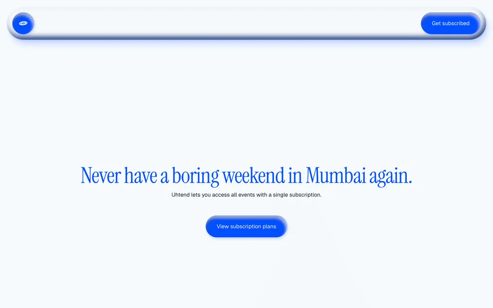 Homepage of the Uhtend website, built in Framer.