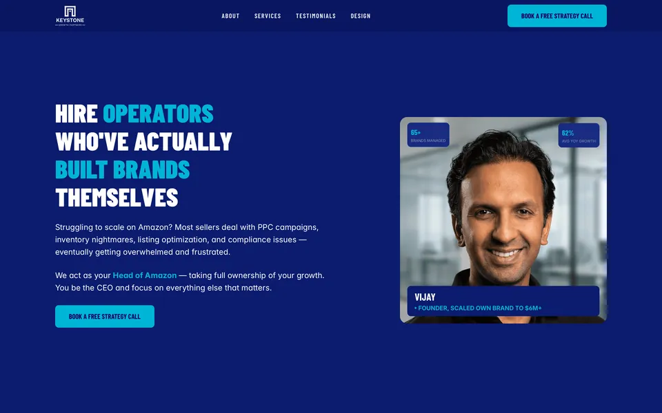 Homepage of the Keystone Growth Partners website, built in Framer.